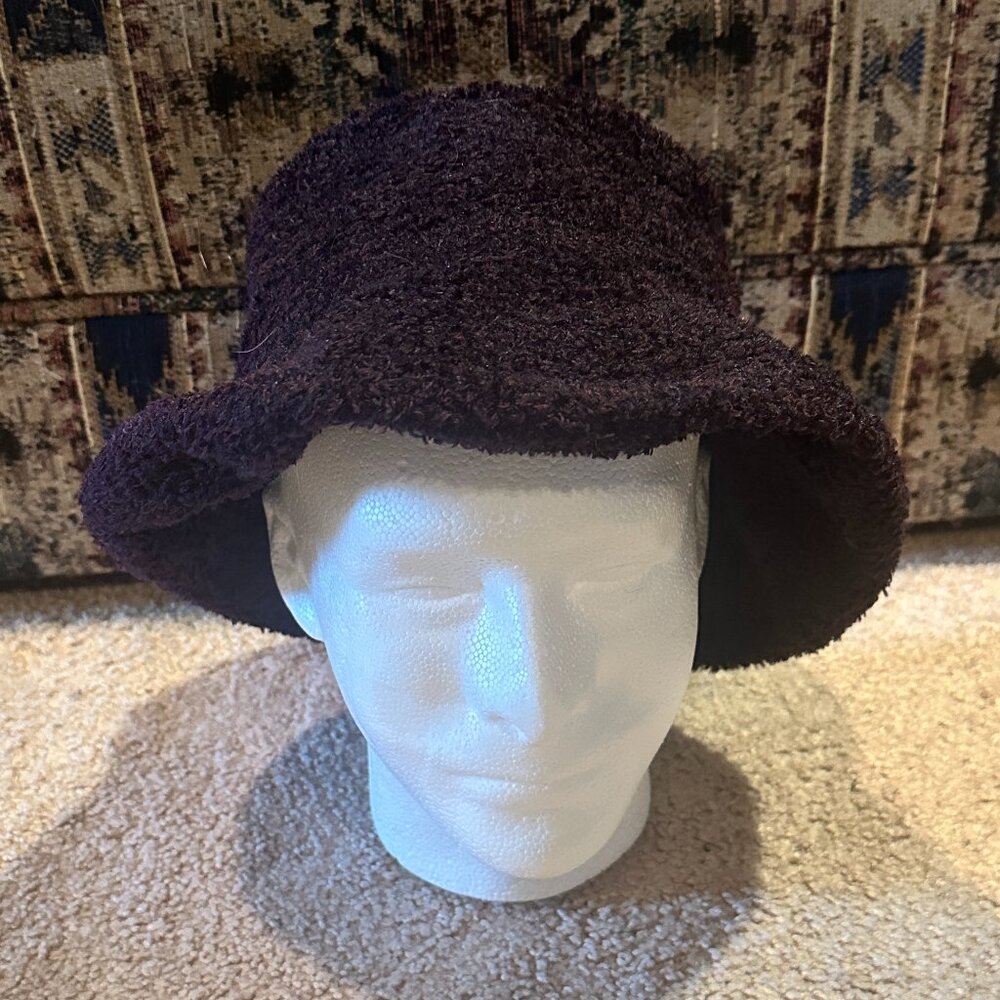 VILLAGER DARK PURPLE SHERPA BUCKET HAT WOMENS OSFA